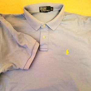 Blue Polo shirt w/yellow horse